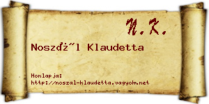 Noszál Klaudetta névjegykártya